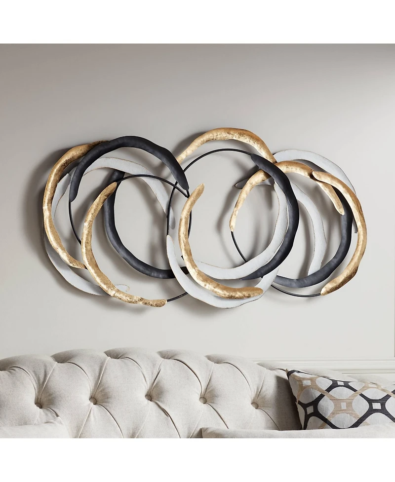 Dahlia Studios Manhattan 38 1/4" Wide Multi-Color Fan Metal Wall Art