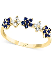Lali Jewels Ruby (3/8 ct. t.w.) & Diamond (1/6 Five Flower Ring 14k Gold (Also White Gold)