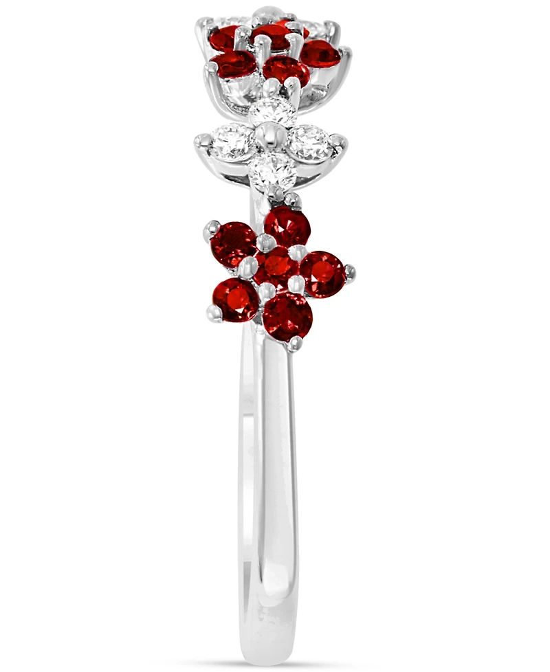 Lali Jewels Ruby (3/8 ct. t.w.) & Diamond (1/6 Five Flower Ring 14k Gold (Also White Gold)