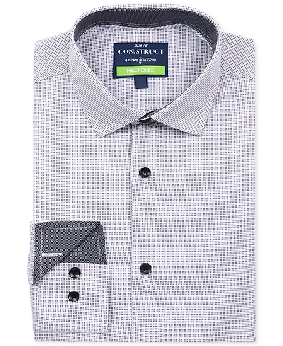 Men's Slim Fit Micro Geo 4-Way Stretch Performance Dress Shirt