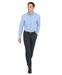 Men's Slim Fit Square Plaid 4-Way Stretch Performance Dress Shirt