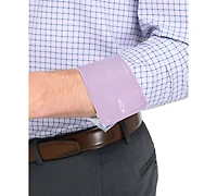 Men's Slim Fit Square Plaid 4-Way Stretch Performance Dress Shirt