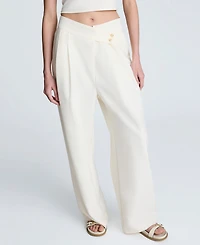 Kenneth Cole Women's Crisscross-Front Pleated Wide-Leg Pants
