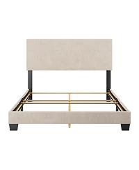 CorLiving Celeste Modern Low-Profile Upholstered Bed Frame with Padded Headboard in Full, King, Queen, and Twin