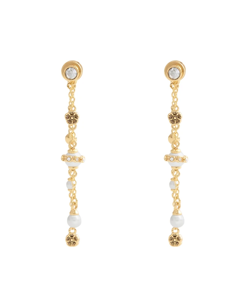 Coach Faux Stone Signature Heritage Mixed Charm Front Back Earrings