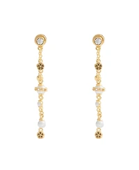 Coach Faux Stone Signature Heritage Mixed Charm Front Back Earrings