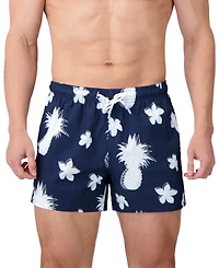 Sunset and Vines Men's Tropical-Pattern Woven Swim Trunks