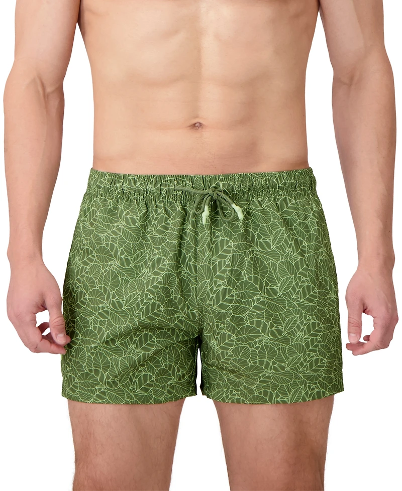 Sunset x Vine Men's Leaf-Pattern Woven Swim Trunks
