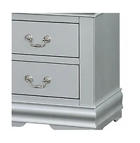 24" Platinum Two Drawers Nightstand