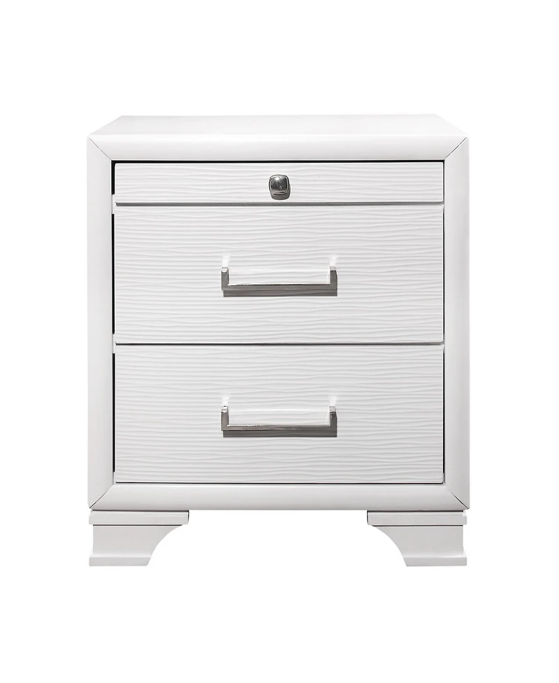 Traditional Two-Drawer Wood Nightstand with Storage Space