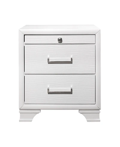 Traditional Two-Drawer Wood Nightstand with Storage Space