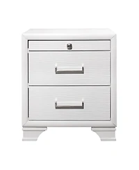 Traditional Two-Drawer Wood Nightstand with Storage Space