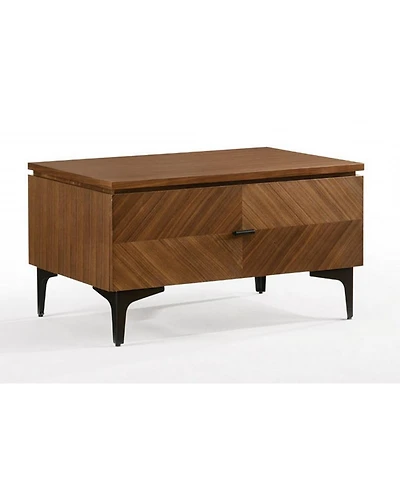 Two Drawer Mid Century Nightstand for Modern Bedroom or Living Room