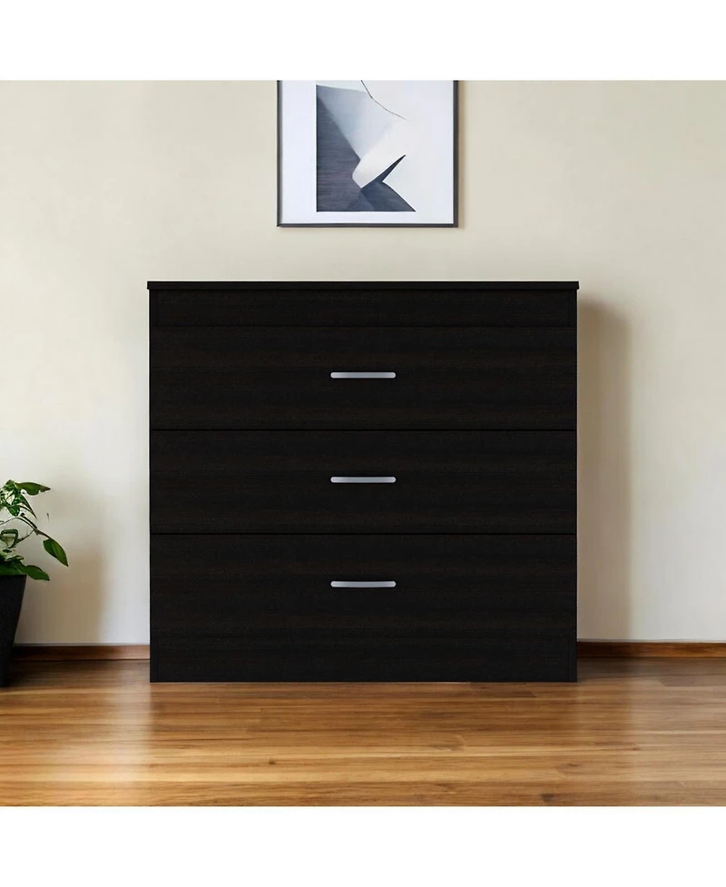 Wooden Three Drawer Dresser for Bedroom and Closet Storage