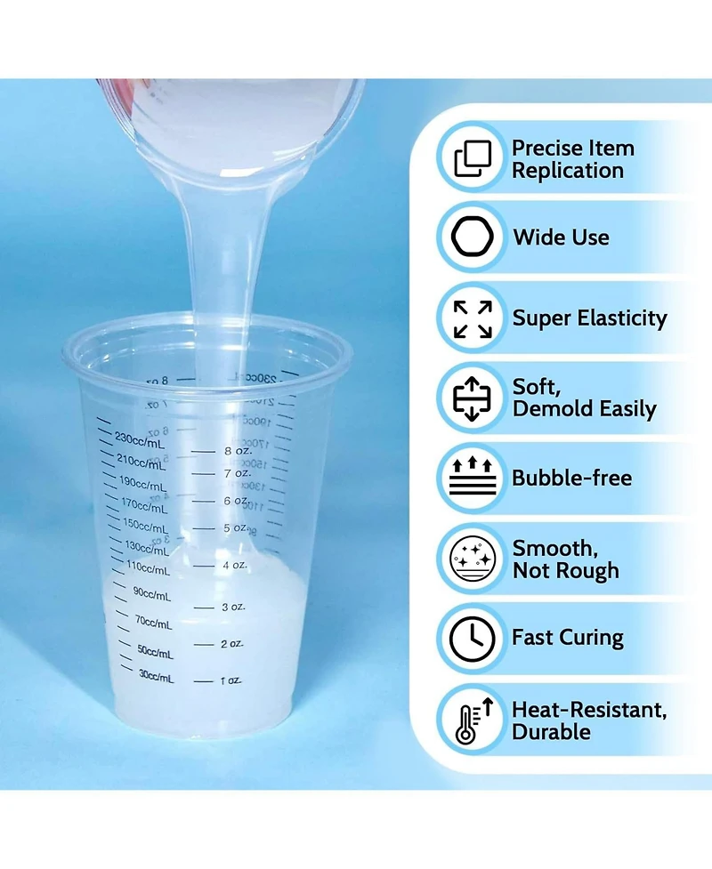 Jdiction 5lb (80oz) Super Elastic Liquid Silicone Mold Making Kit