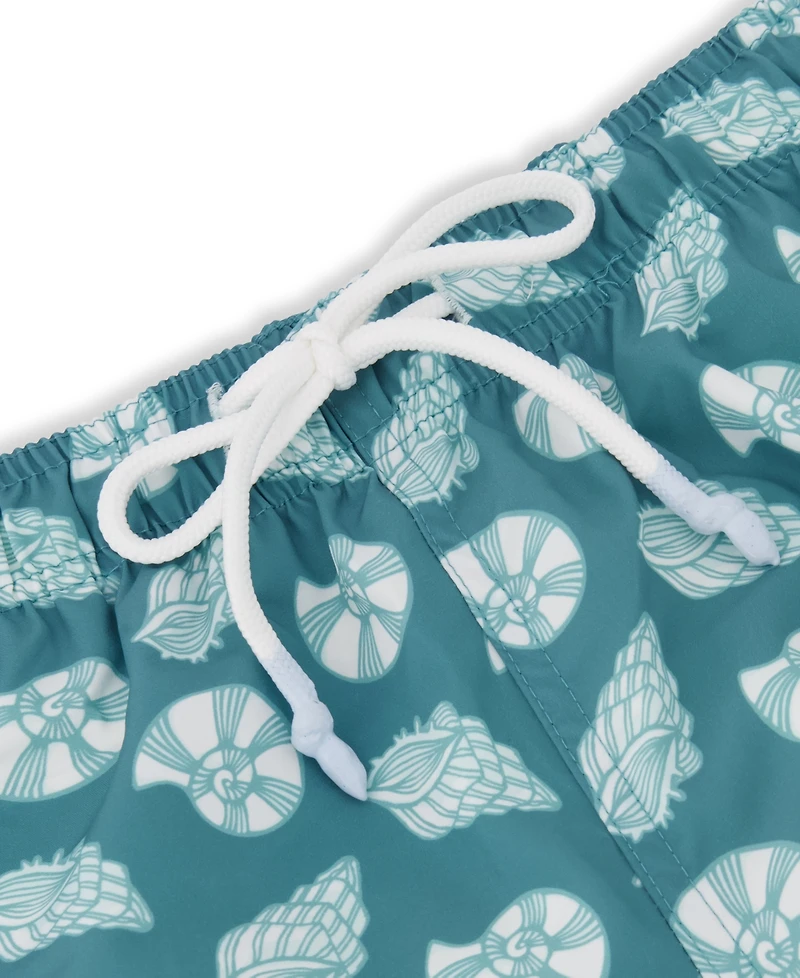 Sunset and Vines Men's Shell-Pattern Woven Swim Trunks
