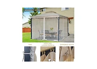 Rustproof Double Top Gazebo with Mosquito Curtains for Outdoor Enjoyment