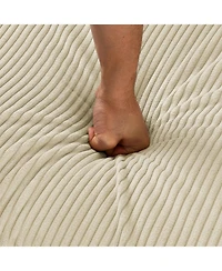 Streamdale Beige Corduroy Sofa with Storage, Cup & Phone Holders