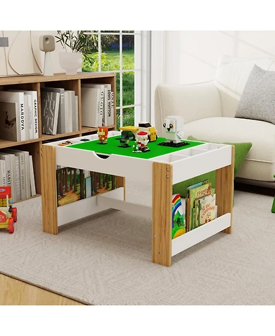 Streamdale 2-in-1 Play Table with Lego Compatibility (White)