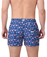 Sunset x Vine Men's Flamingo-Pattern Woven Swim Trunks
