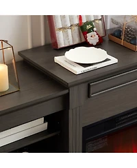 Streamdale Furniture Modern Media Console with 23" Fireplace Insert, for TVs Up to 70", Storage Cabinet