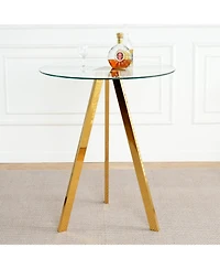 Streamdale Luxe Green Velvet Bar Chairs (Set of 5) with Gold Metal Legs