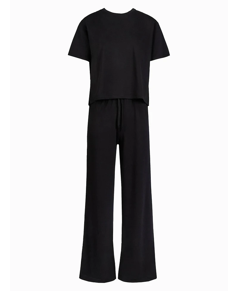 Lovall Women's Soft Touch Wide Leg Lounge Set