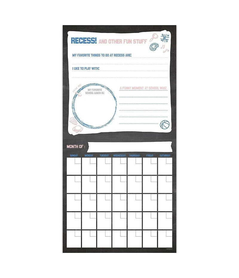 My School Year Open Dated 12"x12" Wall Calendar