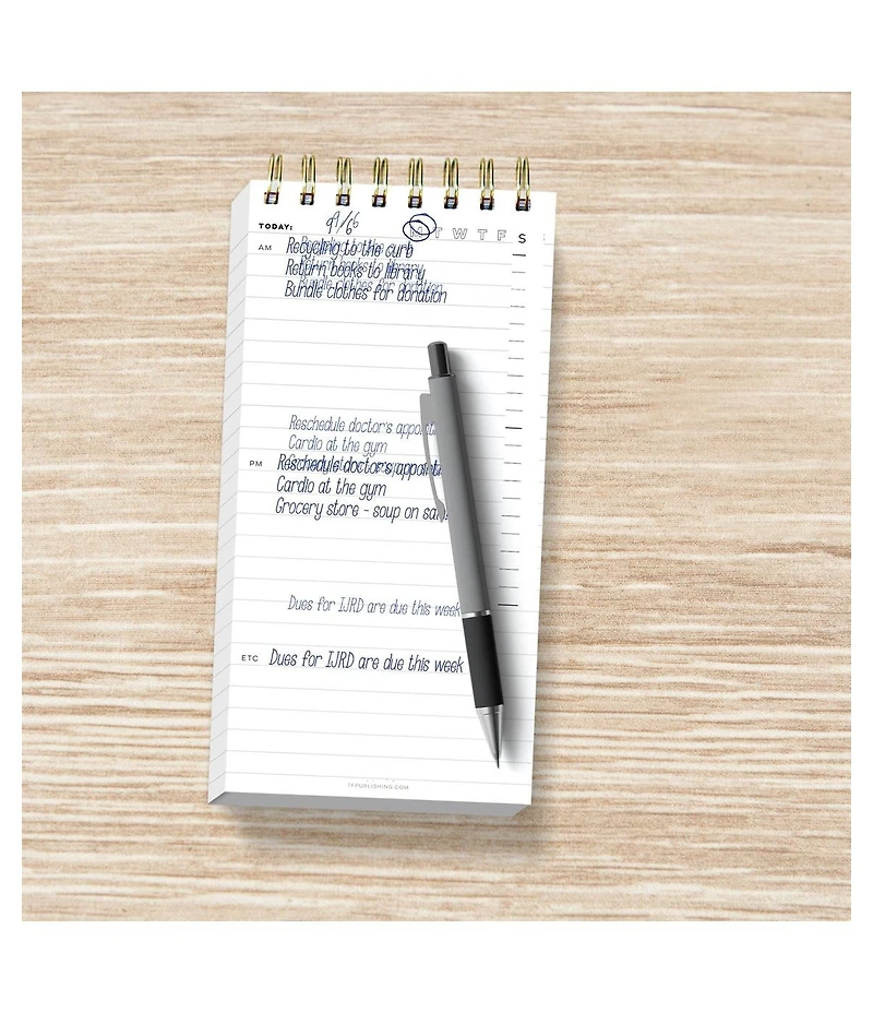 Blue Boho Stripe Undated Daily Agenda Notepad Planner