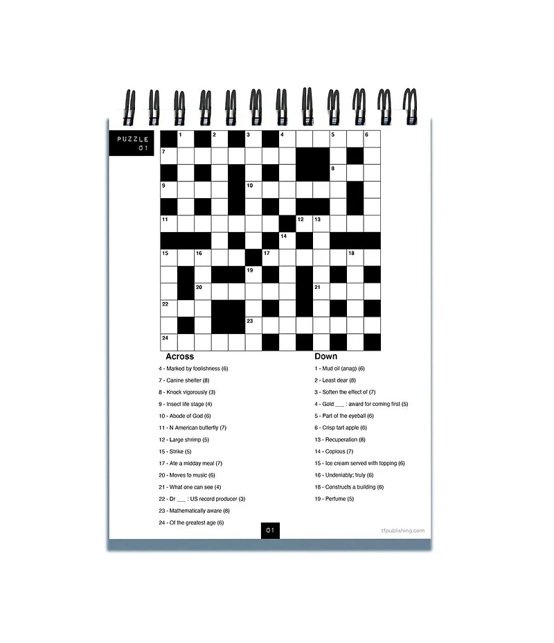 #StayatHome Crossword Puzzle Book Spiral Puzzle Pad