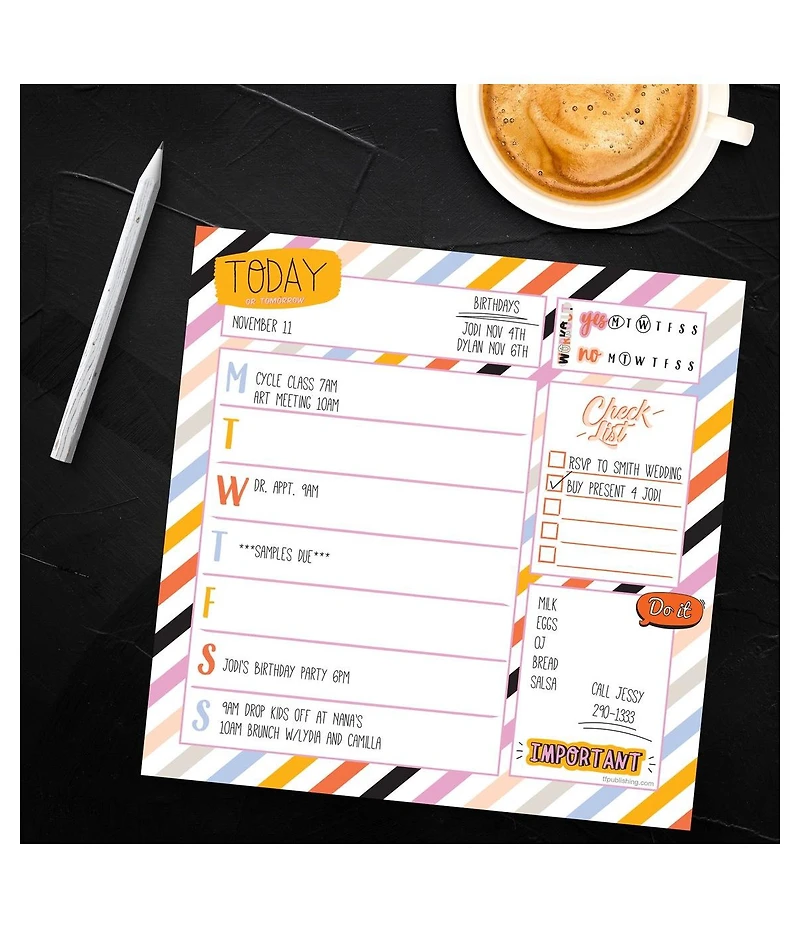Super Stripe Weekly Square Schedule Pad