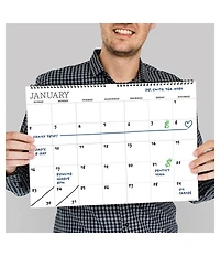 Undated 17" x 12" Dry Erase Medium Wire-o Hanging Horizontal Wall Calendar