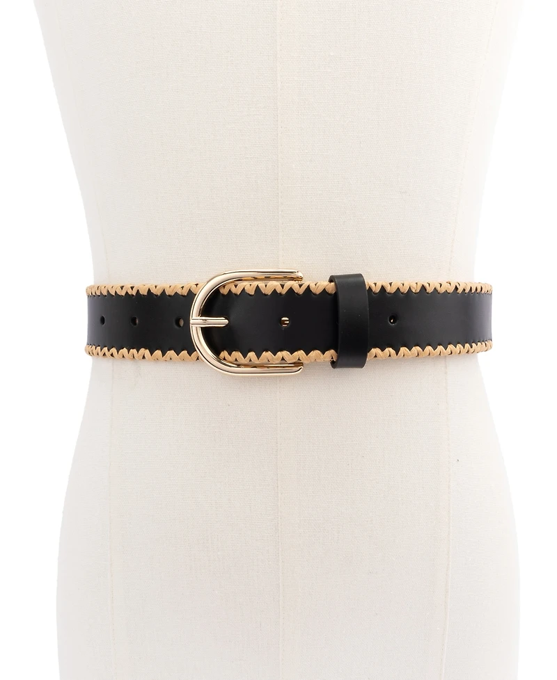 Kate Spade New York Women's 35mm Straw Edge Belt