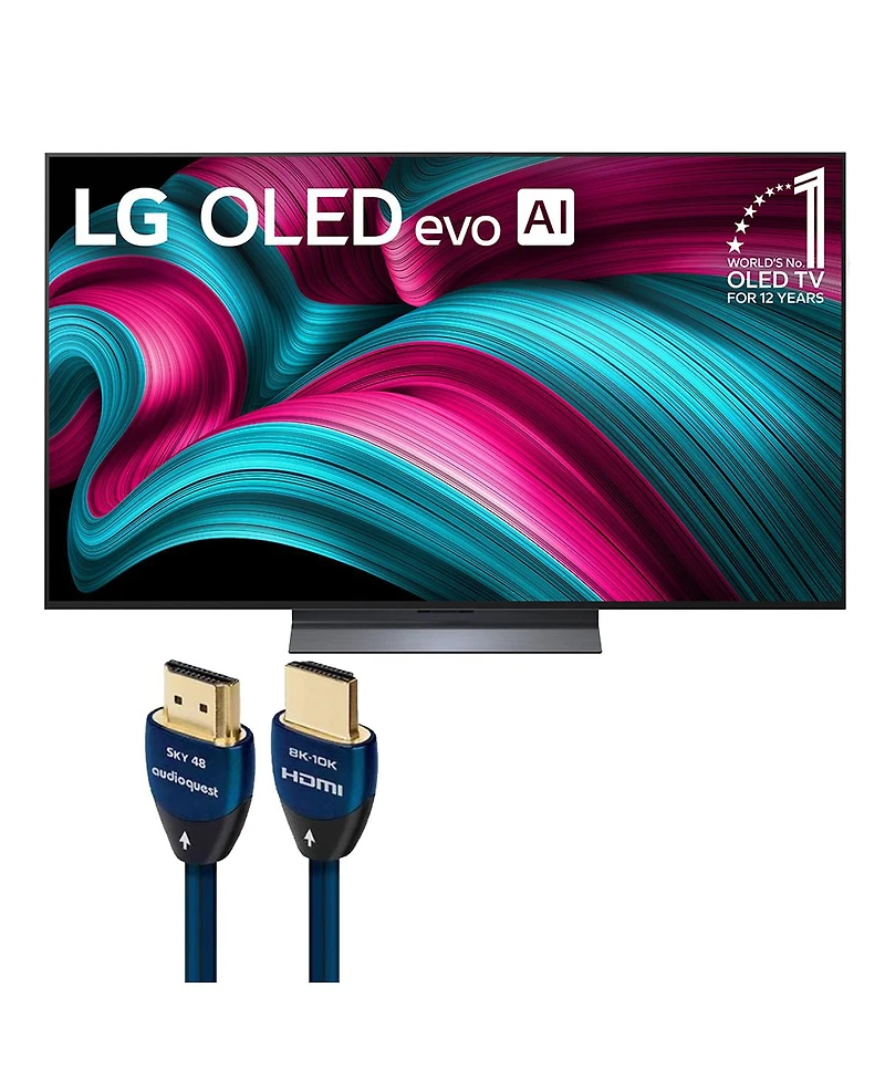 Lg Lg Oled55C5PUA 55 Inch 4K OLED evo C5 Smart Tv with AudioQuest Sky 3m Hdmi Cable