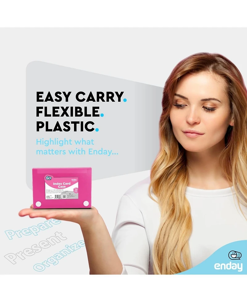 3" X 5" Index Card Case Holds 100 Cards Includes Business Card/Index Holder and 5 Tab Dividers Comes in Assorted Color – (Pack of 4)
