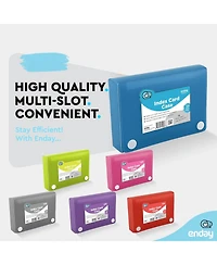 3" X 5" Index Card Case Holds 100 Cards Includes Business Card/Index Holder and 5 Tab Dividers Comes Assorted Color – (Pack of 4)