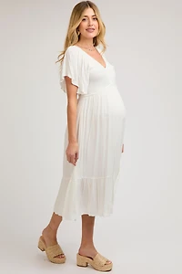 Pinkblush Maternity Light Blue Smocked Ruffle Dress