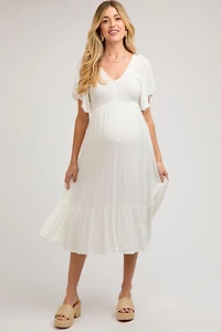Pinkblush Maternity Light Blue Smocked Ruffle Dress