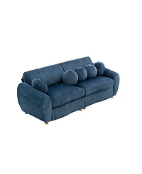 Streamdale 84" Blue Corduroy Sofa Couch