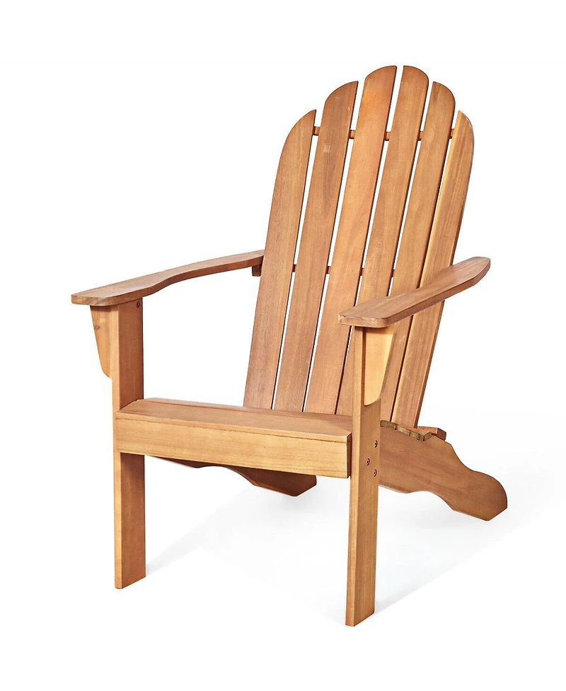 Gymax 2PCS Wooden Classic Adirondack Chair Lounge Chair Outdoor Patio