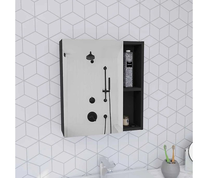 Depot E-shop Andes Medicine Single Door Cabinet With Mirror, Five Interior Shelves