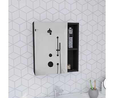Depot E-shop Andes Medicine Single Door Cabinet With Mirror, Five Interior Shelves
