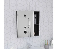 Depot E-shop Andes Medicine Single Door Cabinet With Mirror, Five Interior Shelves