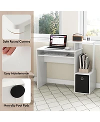 Space-saving Computer Desk with Pull-out Keyboard Tray