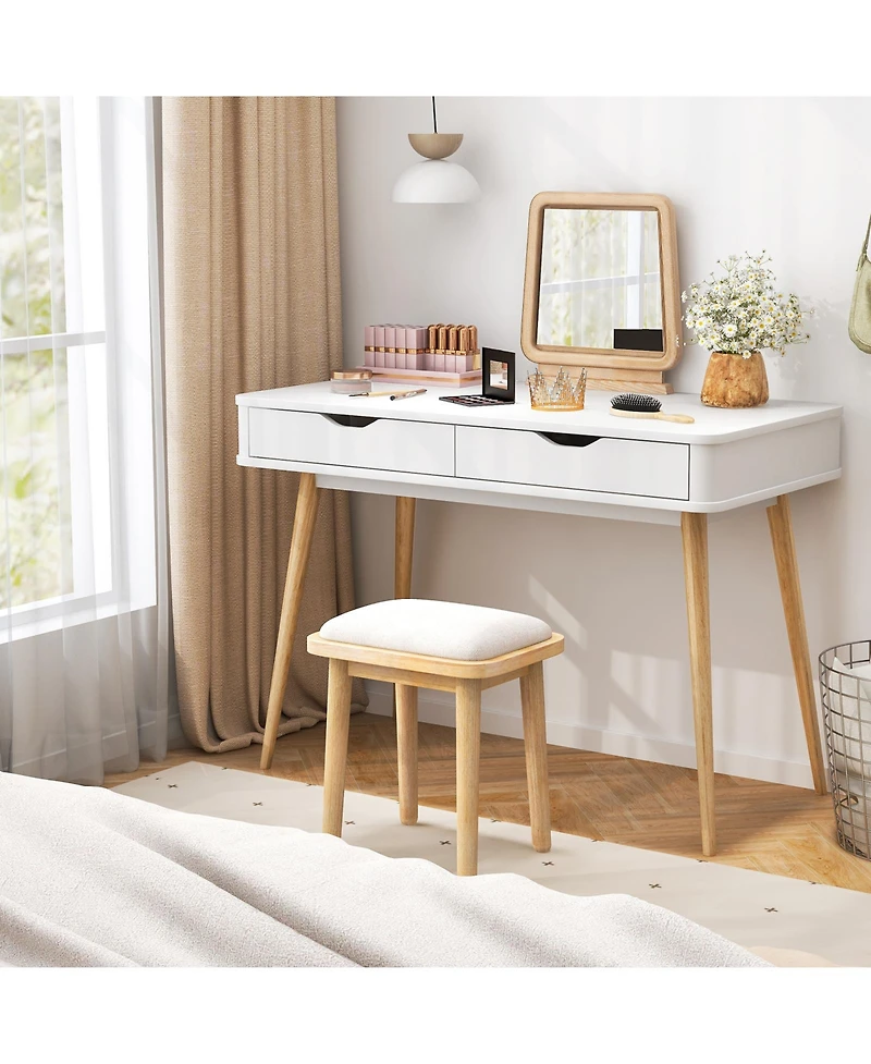 43.5 Inch Computer Desk with 2 Drawers for Small Spaces