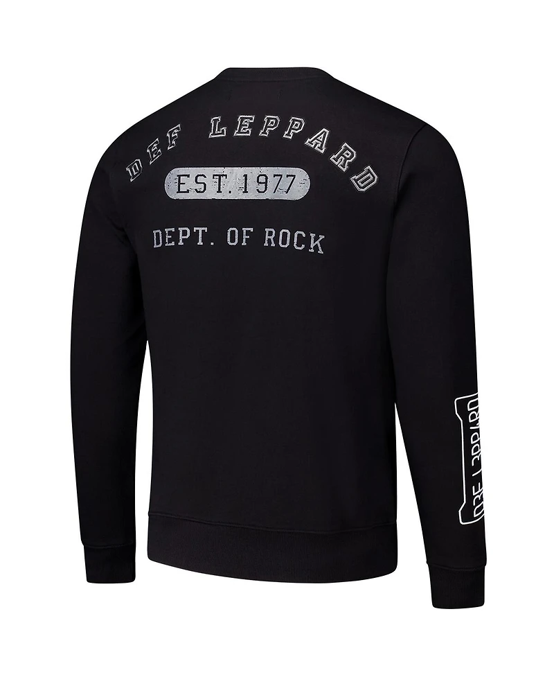 Freeze Max Men's Black Def Leppard Department of Rock Pullover Sweatshirt