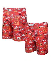 Wes & Willy Big Boys and Girls Red Kansas City Chiefs Luau Swim Trunks