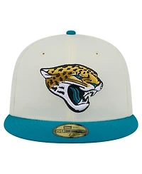 New Era Men's White/Teal Jacksonville Jaguars Main 59FIFTY Fitted Hat