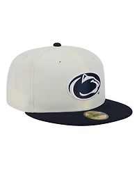 New Era Men's Cream Penn State Nittany Lions Chrome 59FIFTY Fitted Hat