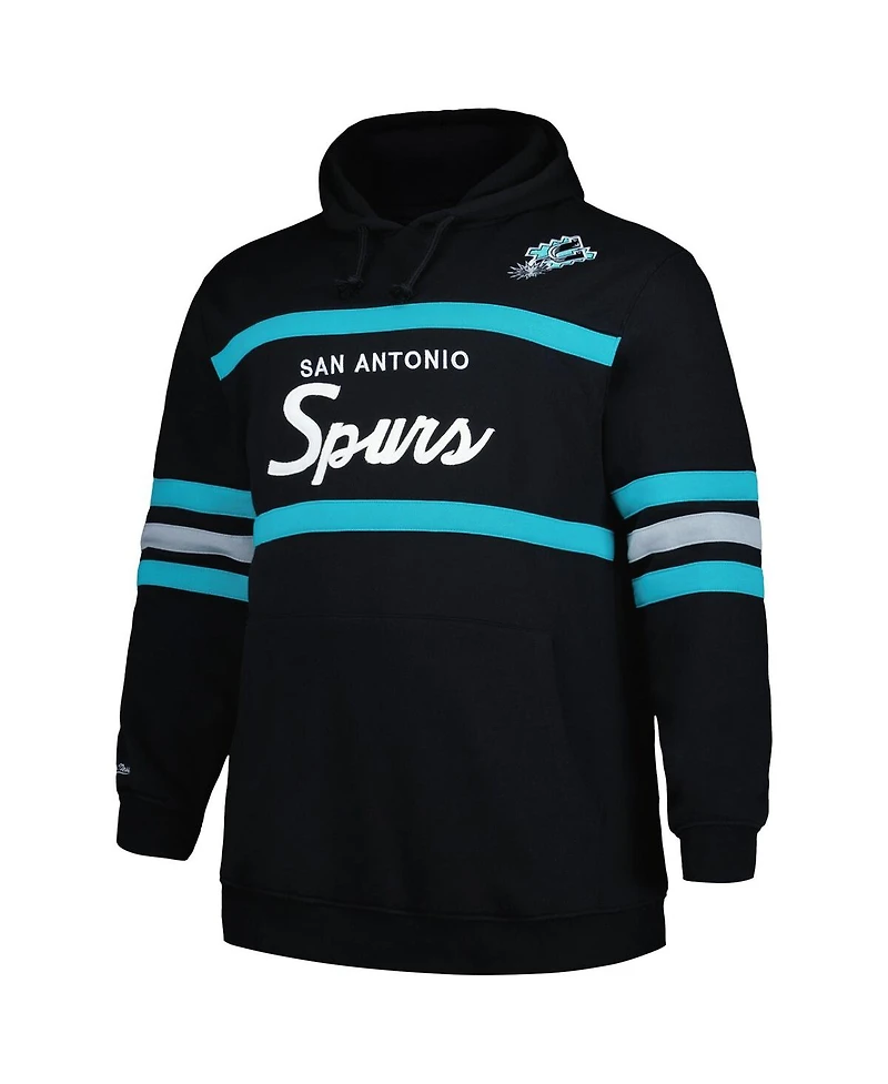 Mitchell & Ness Men's Black San Antonio Spurs Big Tall Hardwood Classics Head Coach Pullover Hoodie
